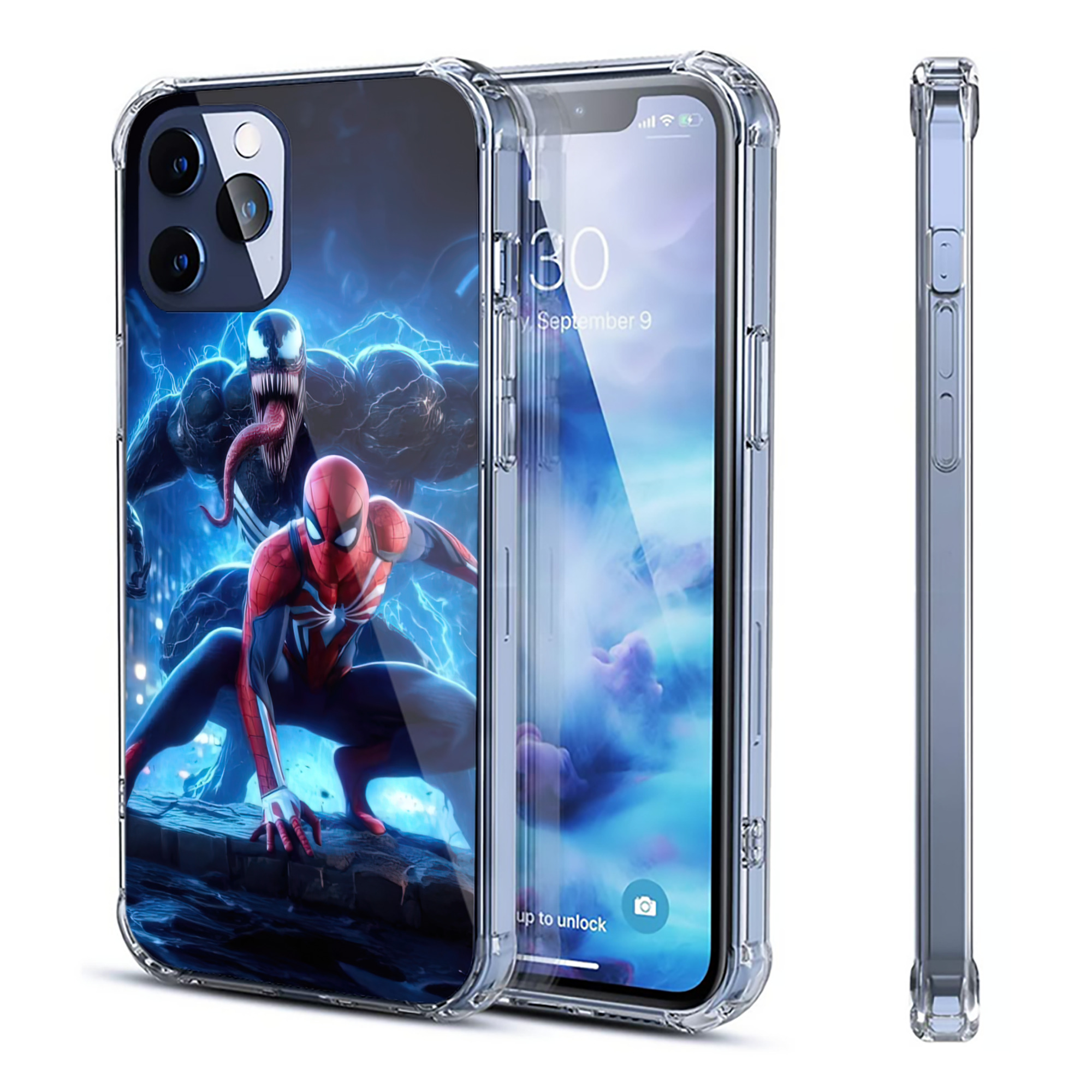 （画像用） Spider Man スパイダーマン 【iPhone 12シリーズ対応】透明スマホケース（クリアソフトケース）